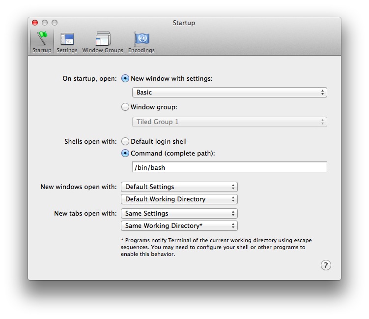 Как перейти с Bash на Tcsh Shell в терминале OS X