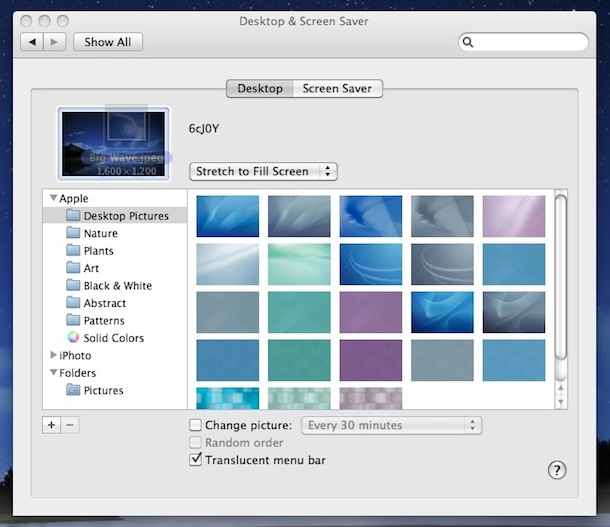 Как изменить фоновое изображение рабочего стола в Mac OS X