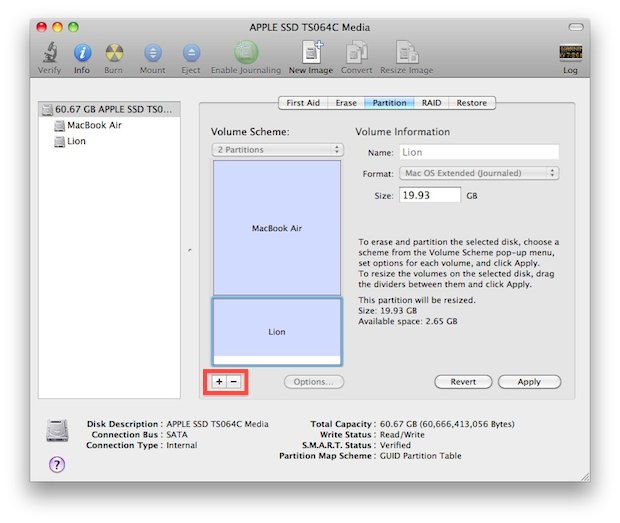 Разбиение жесткого диска на разделы в Mac OS X