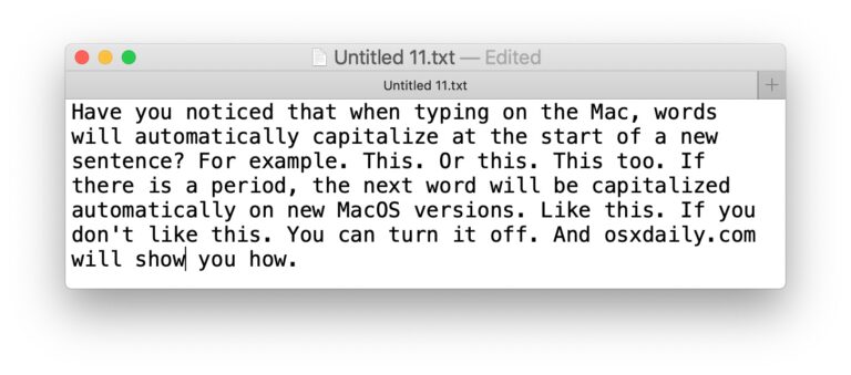 Как отключить автоматический ввод заглавных букв в словах на Mac