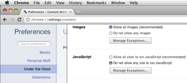 Как включить или отключить Javascript в веб-браузерах на Mac