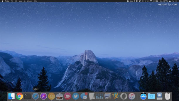 Свернуть и скрыть все окна в Mac OS X с помощью Command + Option + H + M