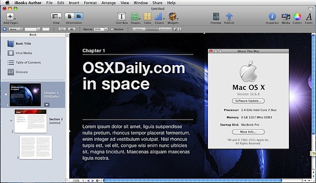 Установите iBooks Author на Mac OS X 10.6.8 Snow Leopard