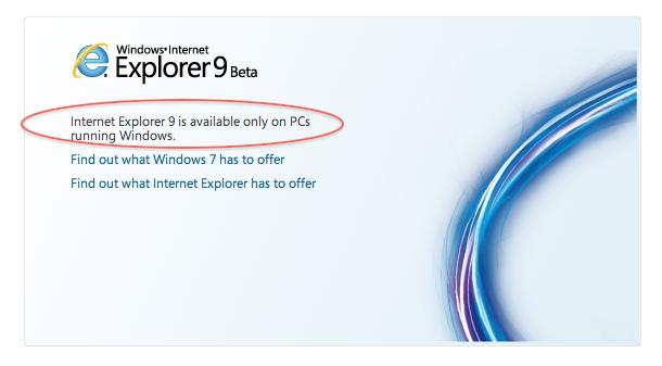 Internet Explorer 9 для Mac
