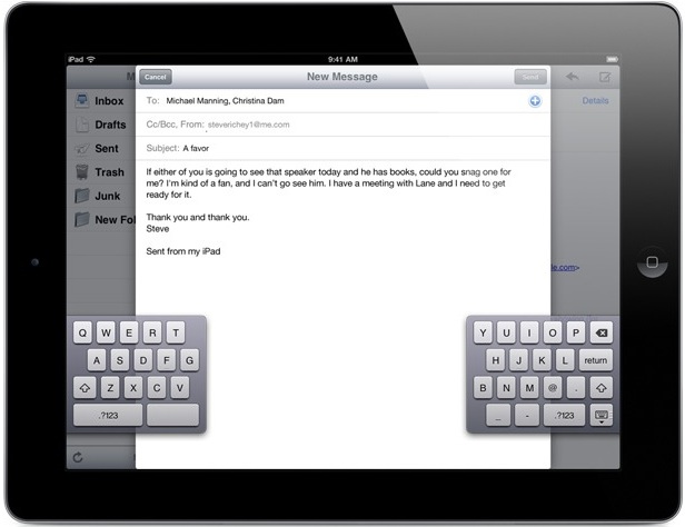 Как разделить клавиатуру iPad для облегчения набора текста