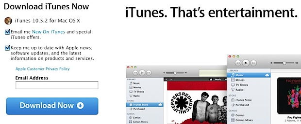 Выпущен iTunes 10.5.2, загрузите сейчас, если используете iTunes Match