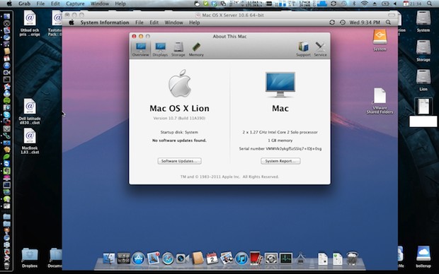 Установите и запустите Mac OS X 10.7 Lion на виртуальной машине с VMWare