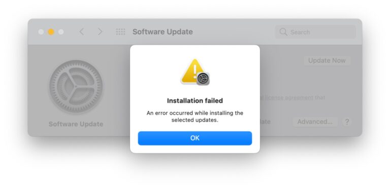 Исправьте ошибки macOS «Ошибка установки, произошла ошибка при установке выбранных обновлений».