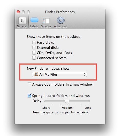 Откройте домашний каталог как новое окно по умолчанию в Mac OS X Finder
