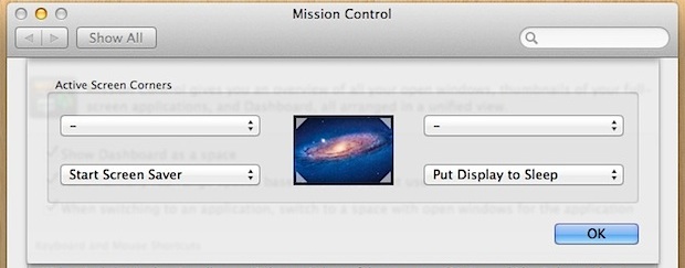 Быстрый переход дисплея в спящий режим в Mac OS X с помощью горячего уголка