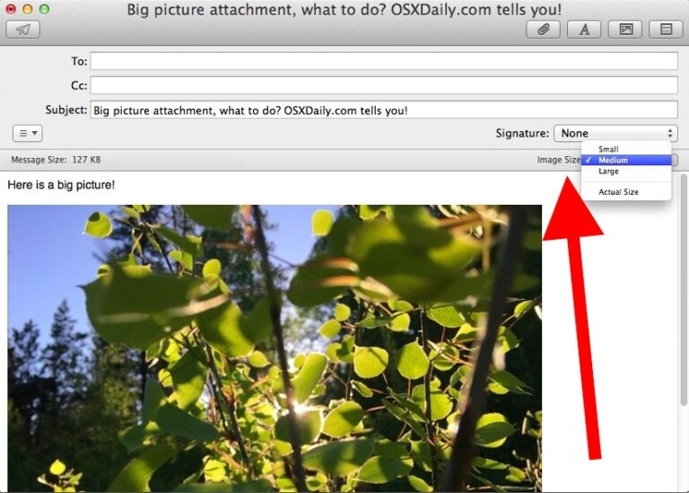 Как изменить размер фотографий прямо в почтовом приложении Mac OS X