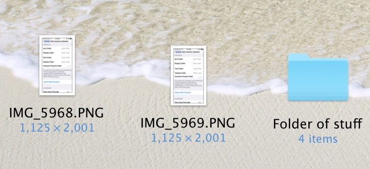 Отображение дискового пространства и информации о файле на рабочем столе Mac OS X
