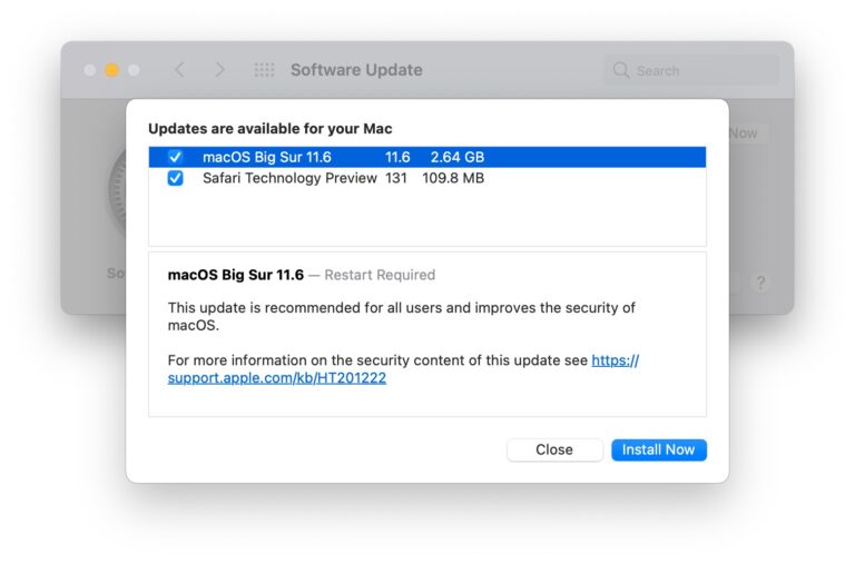Выпущена MacOS Big Sur 11.6 для Mac с исправлениями безопасности