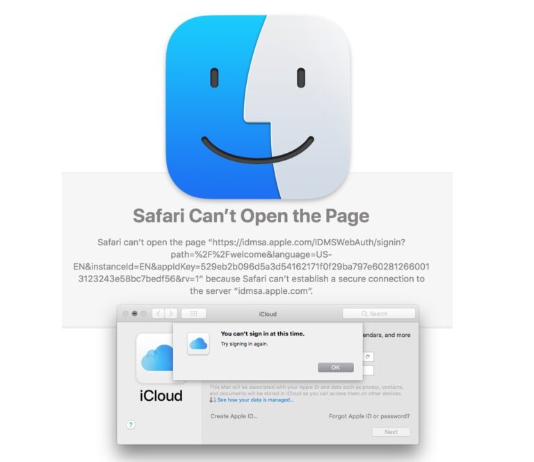 Исправление ошибок iCloud и «Не удается установить безопасное соединение с idmsa.apple.com» в MacOS Sierra и High Sierra
