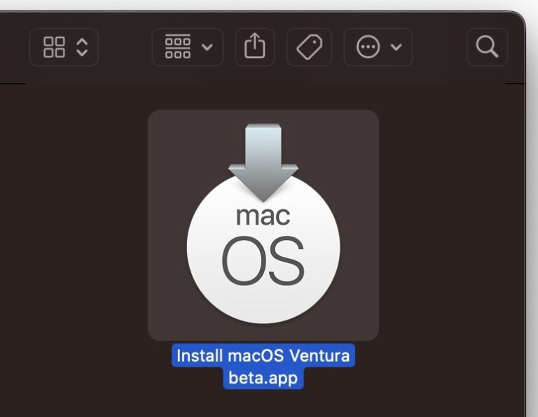 Загрузите полный установщик бета-версии MacOS Ventura