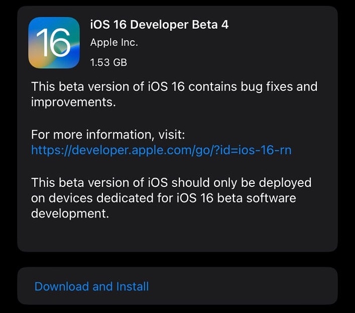 iOS 16 Beta 4 и iPadOS 16 Beta 4 доступны для загрузки