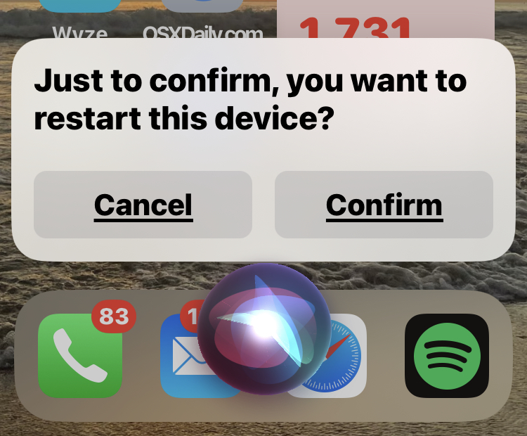 Как перезагрузить iPhone без нажатия кнопок с помощью Siri