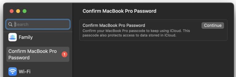 Исправьте «Подтвердите пароль Mac», чтобы продолжать использовать iCloud в настройках системы