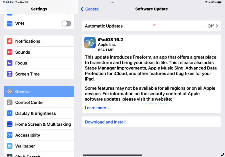 Обновление iPadOS 16.2 для iPad выпущено для загрузки с Freeform, исправлениями ошибок и т. д.