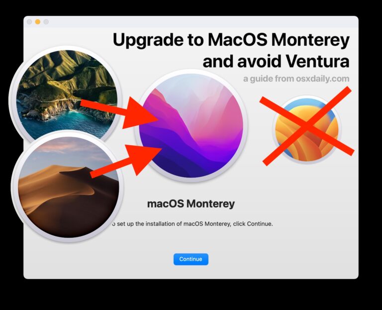 Как перейти с более старой MacOS на MacOS Monterey (и избежать Ventura)