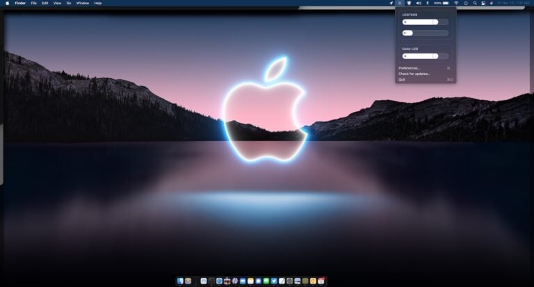 Отрегулируйте яркость внешнего дисплея на Mac с помощью MonitorControl