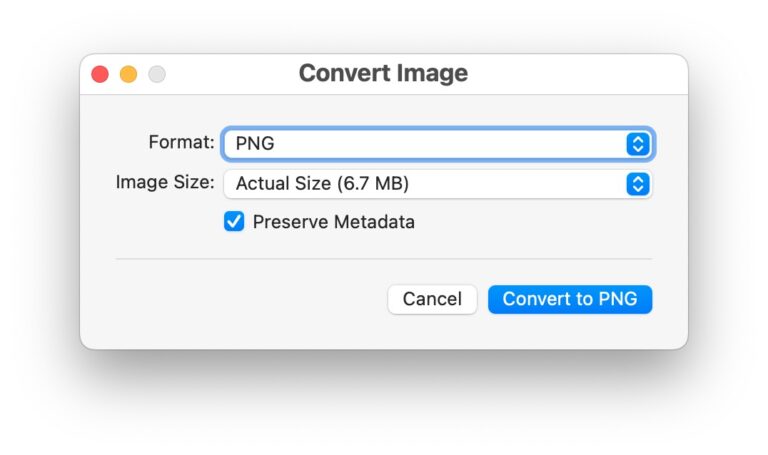 Быстро конвертируйте изображения на Mac из Finder