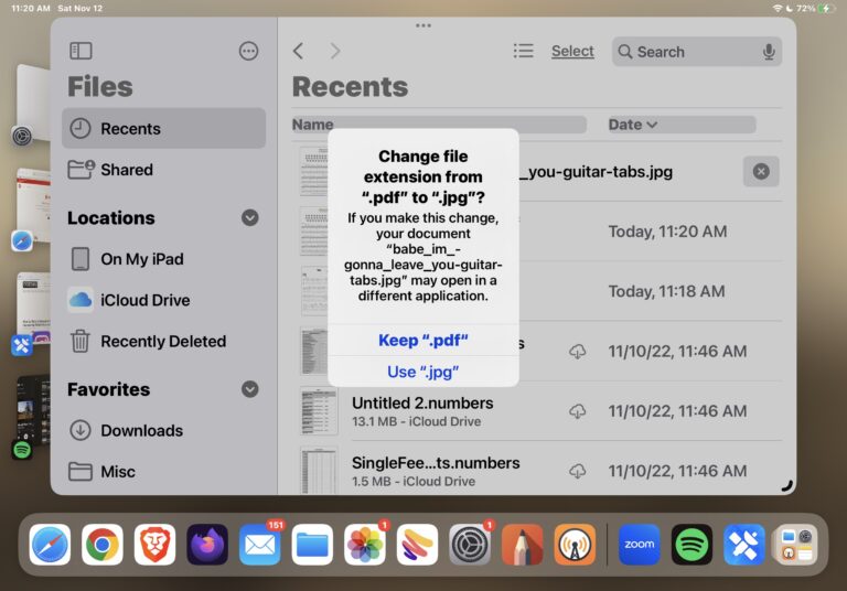 Как изменить расширения файлов на iPad и iPhone