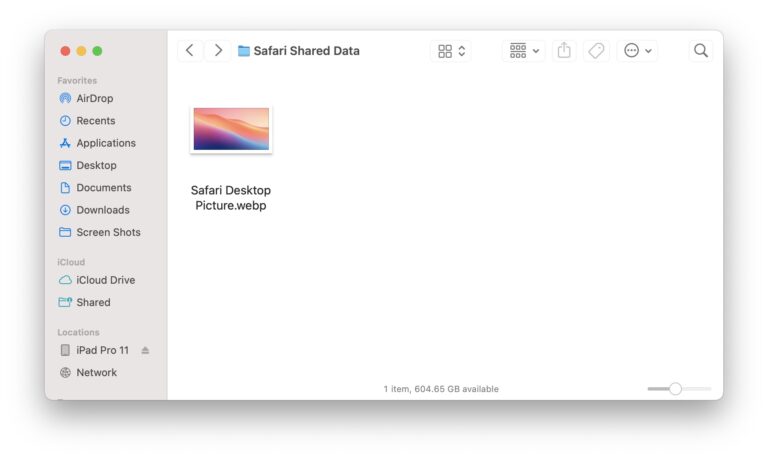 Где находятся изображения рабочего стола, установленные из Safari на Mac
