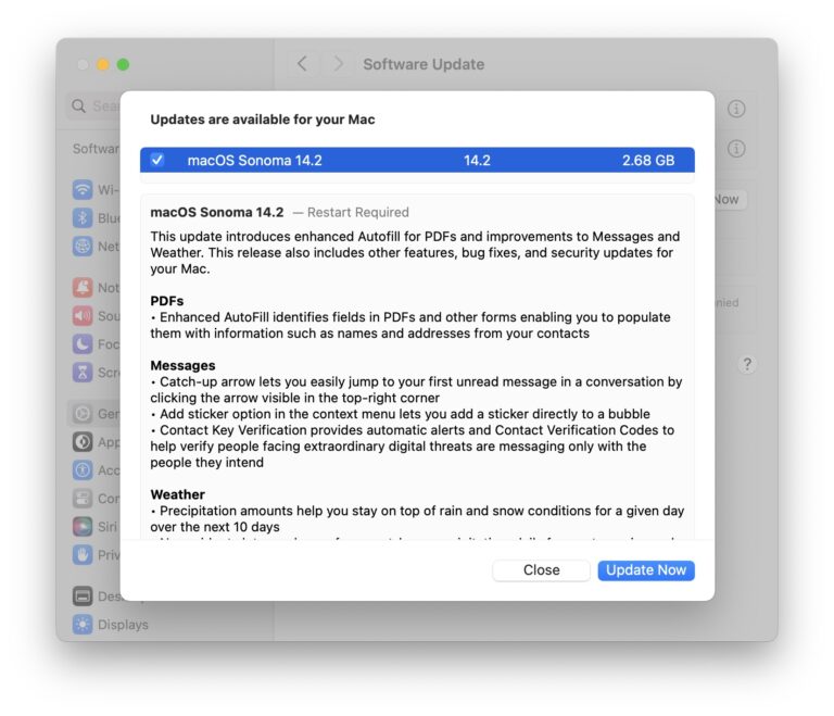 Выпущено обновление macOS Sonoma 14.2 с автозаполнением PDF, новыми виджетами погоды и т. д.
