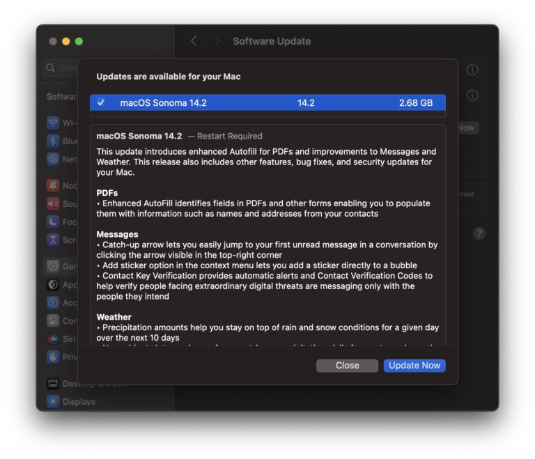 macOS Sonoma 14.2 RC выпущена для тестирования, финальная версия скоро выйдет