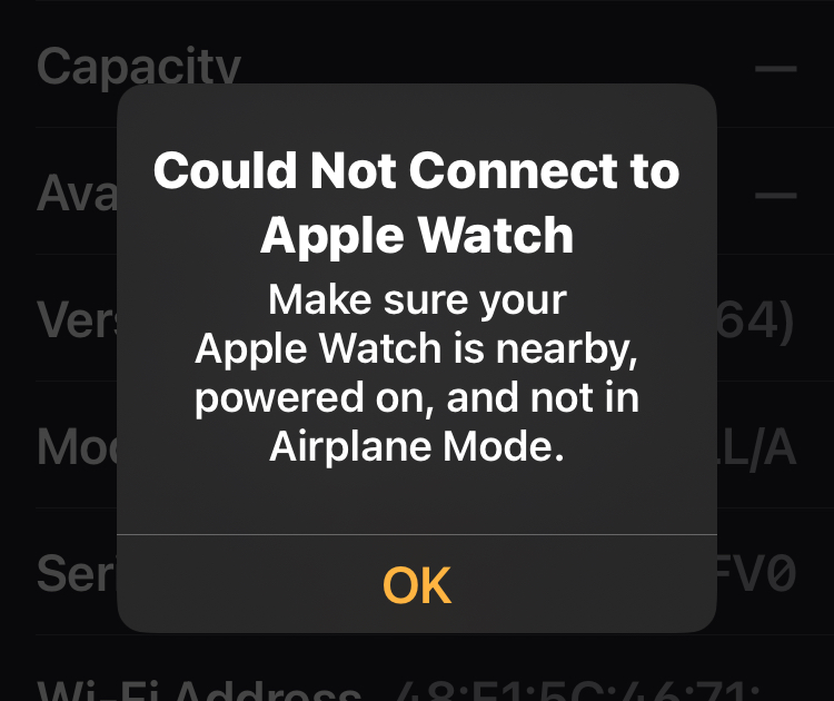 Исправить ошибку «Не удалось подключиться к Apple Watch» на iPhone