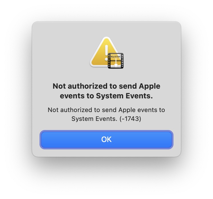 Исправить ошибку Mac «Не разрешено отправлять события Apple в системные события».